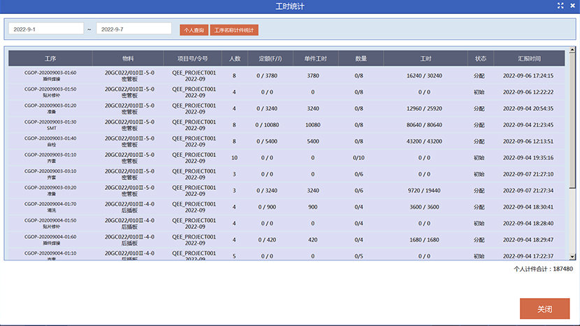 工時分配與統(tǒng)計查詢管理